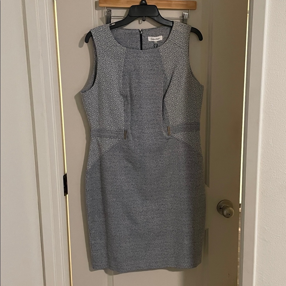 Calvin Klein Textured Gray Dress